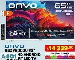 ONVO 65 ULTRA HD ANDROİD SMART LED TV AKILLI TELEVİZYON